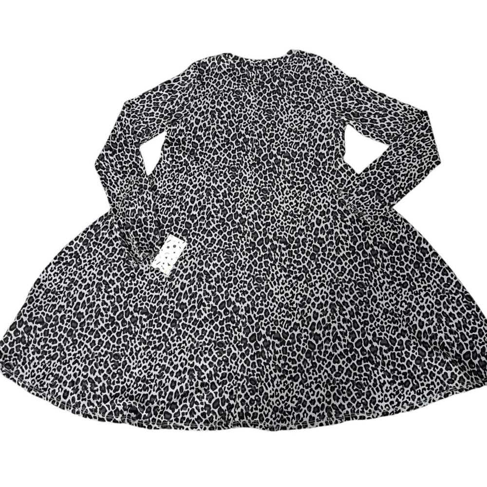 NWT Harper Canyon Girls Black Gray Leopard Long Sleeve Dress Size XL 14 16 - Picture 4 of 5